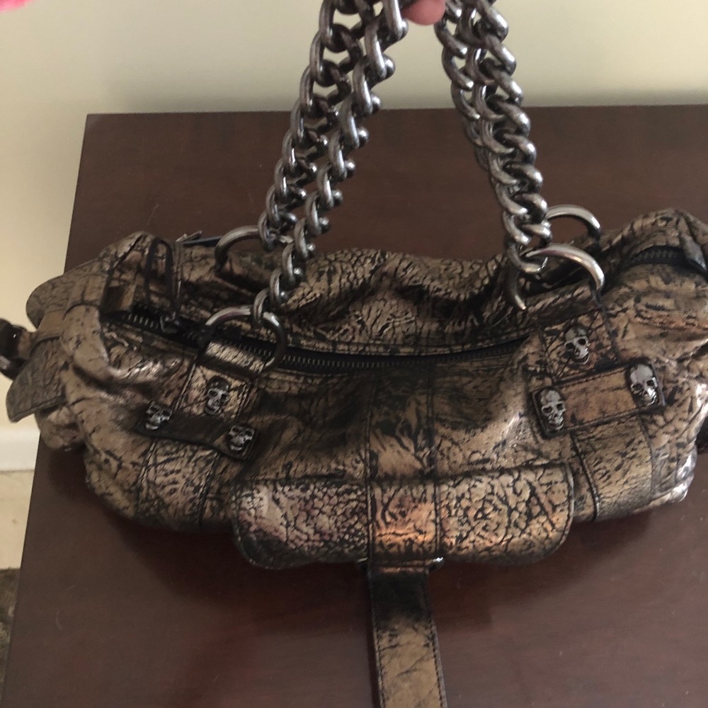 RARE Thomas Wylde bronze leather shoulder bag